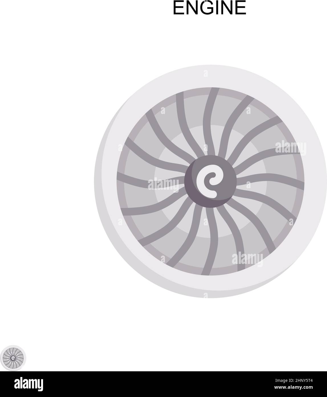 Icona vettore motore semplice. Modello di disegno del simbolo di illustrazione per l'elemento dell'interfaccia utente mobile Web. Illustrazione Vettoriale