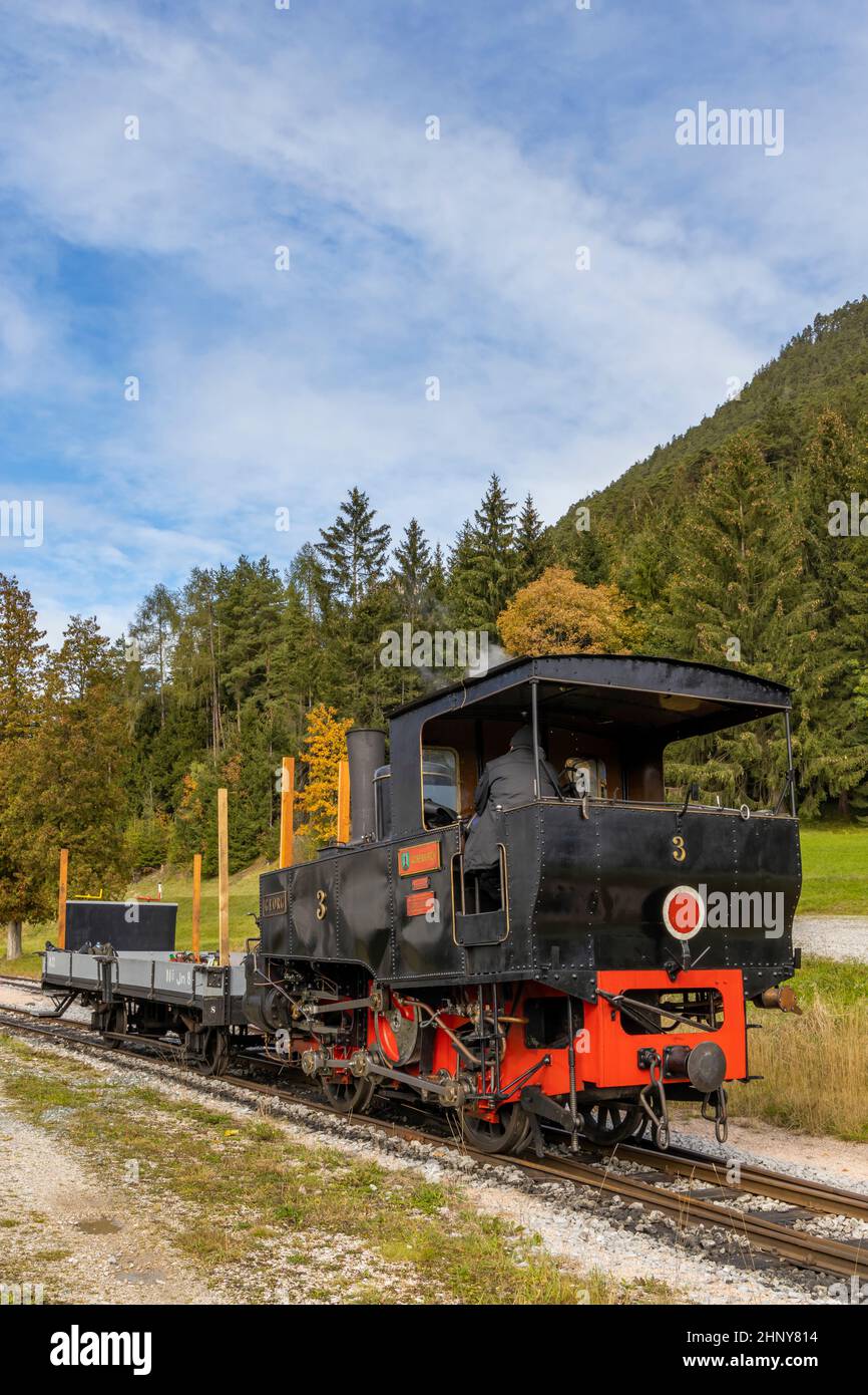 Locomotiva storica a vapore, ferrovia del lago Achensee, Tiro, Austria Foto Stock