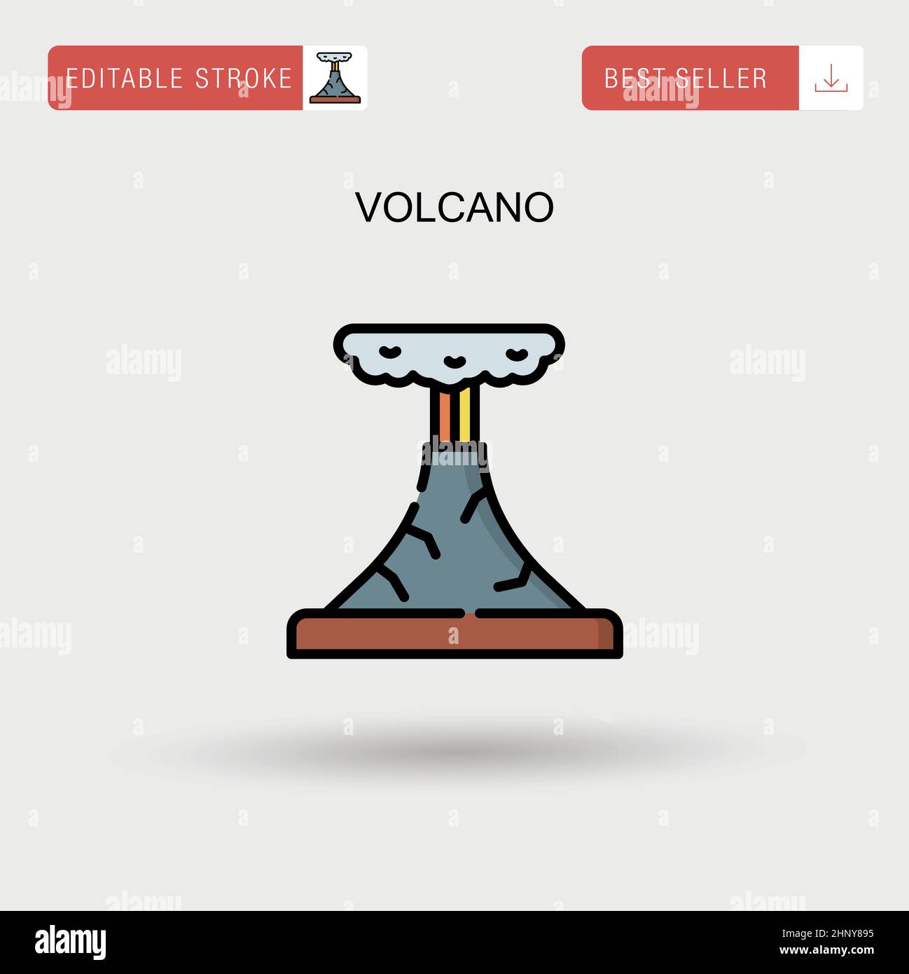 Vulcano semplice icona vettoriale. Illustrazione Vettoriale