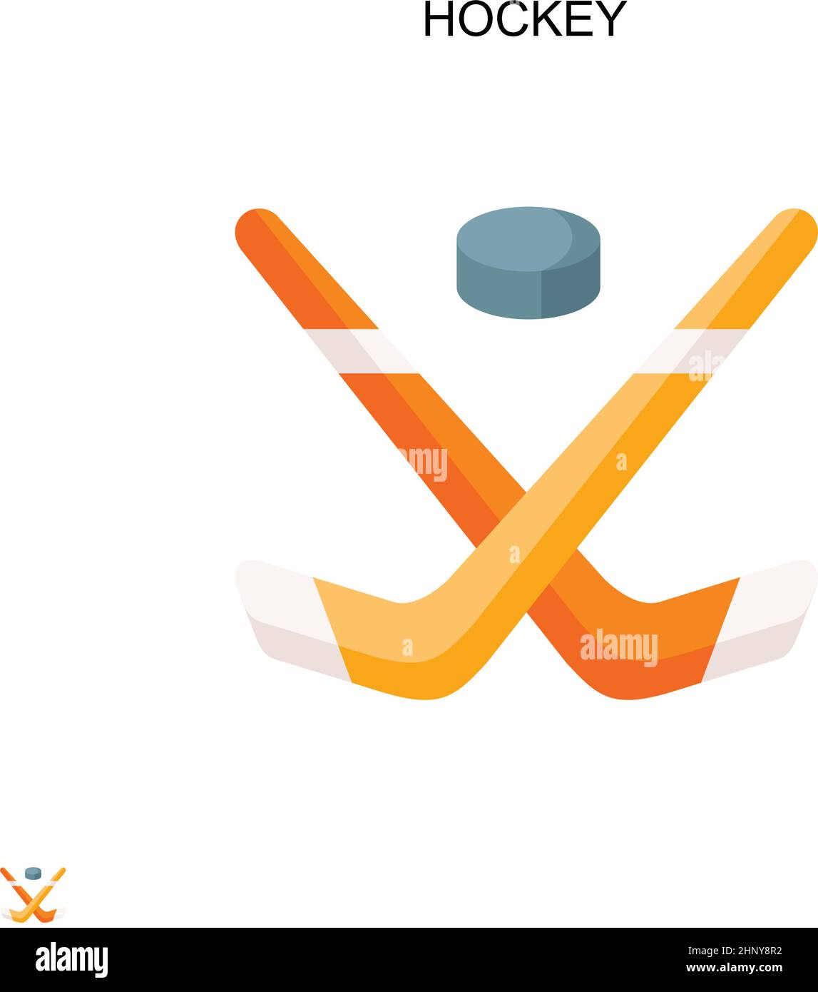 Hockey semplice icona vettoriale. Modello di disegno del simbolo di illustrazione per l'elemento dell'interfaccia utente mobile Web. Illustrazione Vettoriale