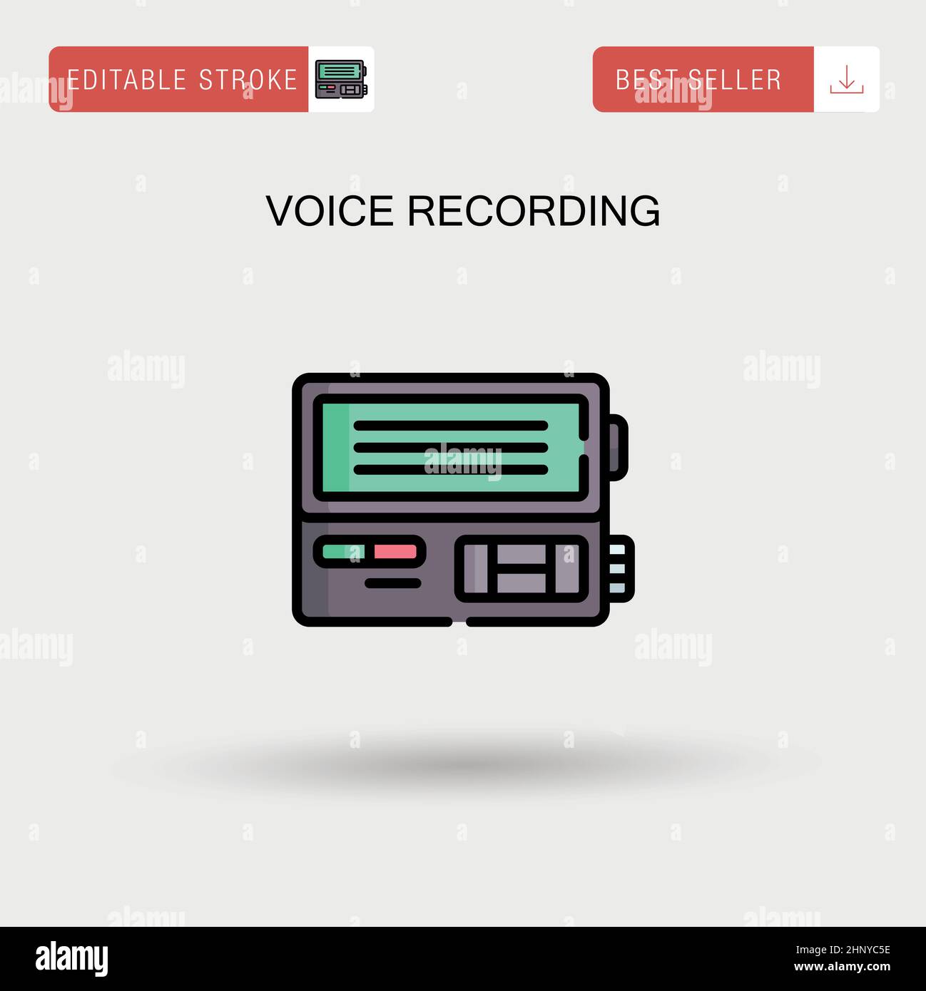 Registrazione vocale semplice icona vettoriale. Illustrazione Vettoriale