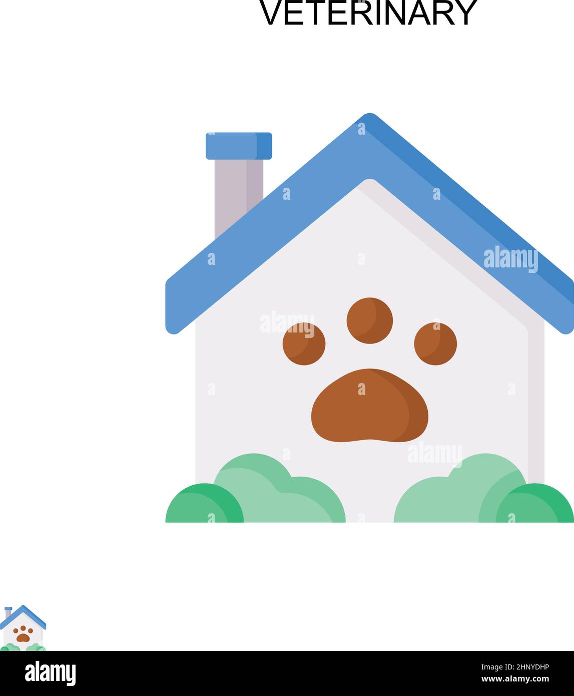 Icona vettore semplice veterinario. Modello di disegno del simbolo di illustrazione per l'elemento dell'interfaccia utente mobile Web. Illustrazione Vettoriale