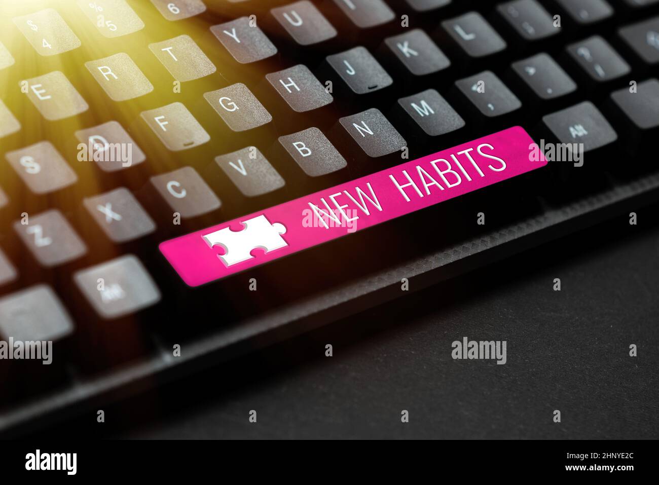 Visualizzazione concettuale nuove abitudini, concetto Internet cambiare la routine di comportamento che si ripete regolarmente Abstract creazione Online Typing Services, le Foto Stock