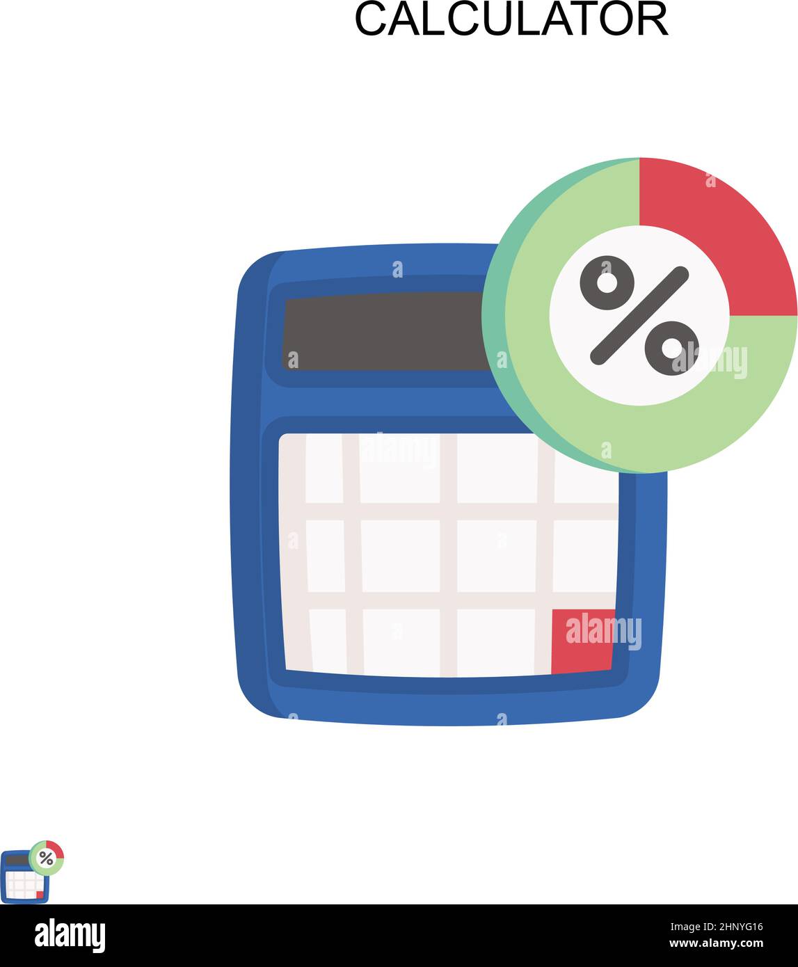 Calcolatrice semplice icona vettoriale. Modello di disegno del simbolo di illustrazione per l'elemento dell'interfaccia utente mobile Web. Illustrazione Vettoriale