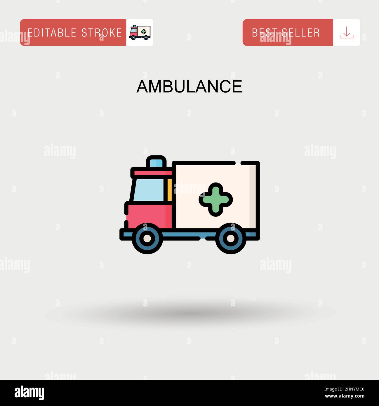 Ambulanza semplice icona vettoriale. Illustrazione Vettoriale