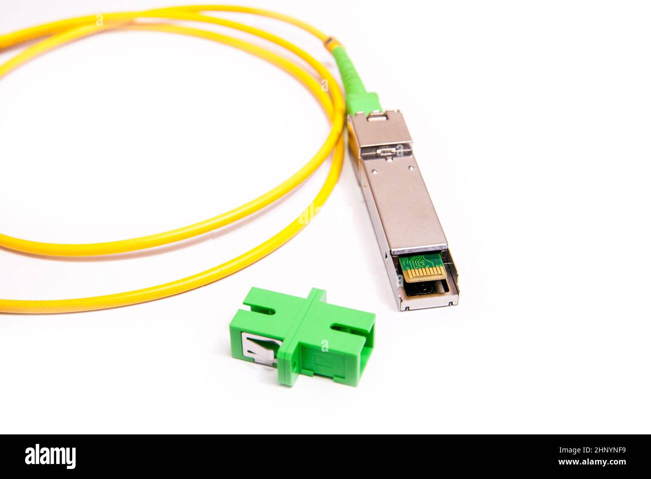 Modulo SFP Gigabit ottico per switch di rete Foto Stock