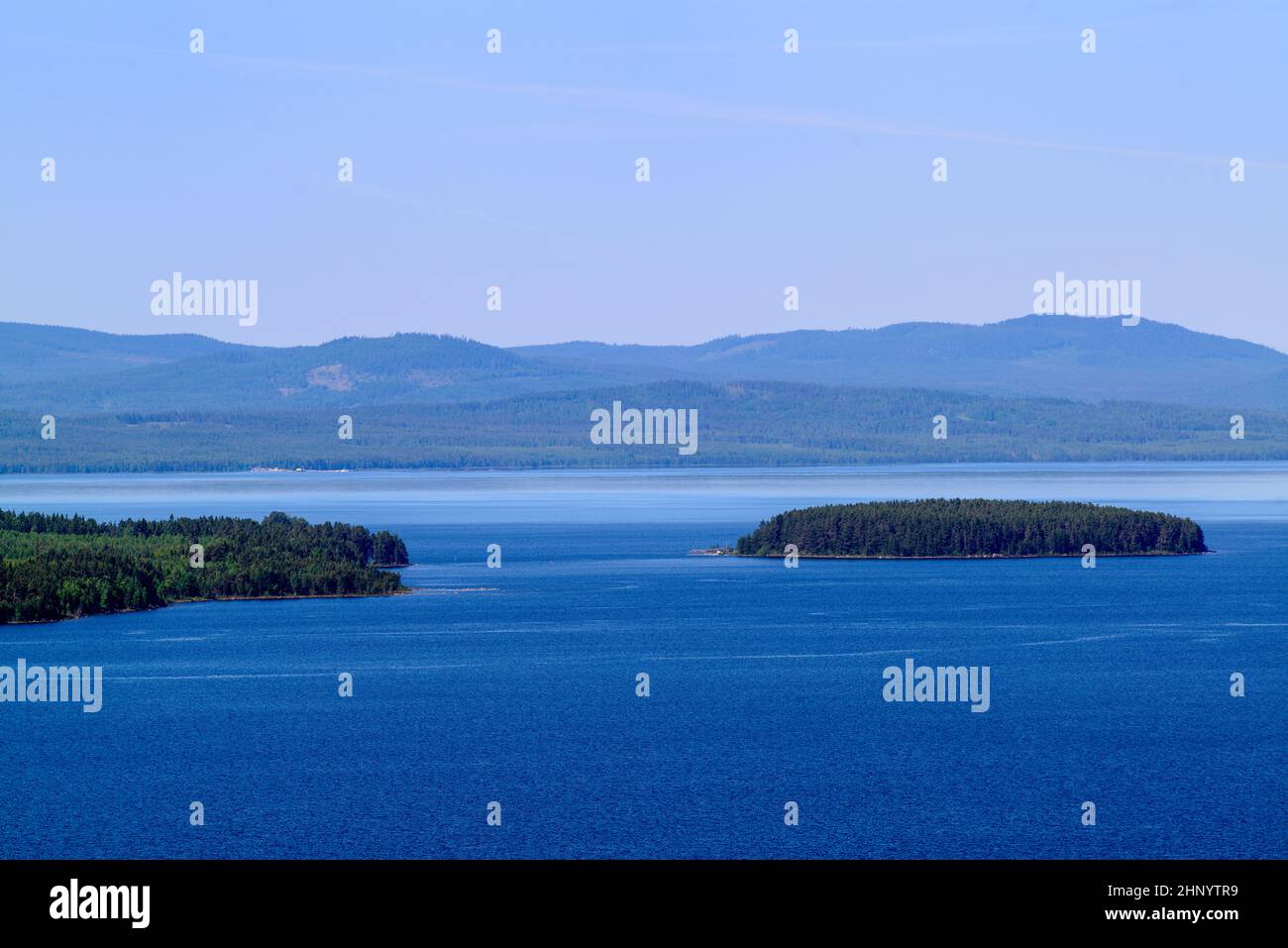 Vista sul lago di Siljan da Tällberg Foto Stock