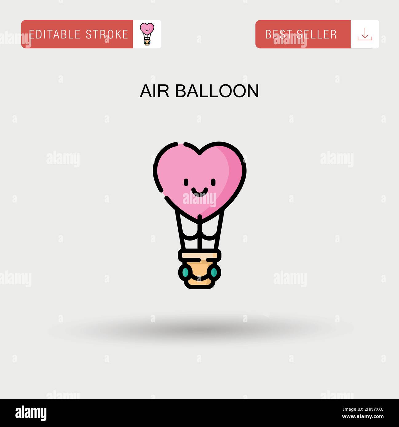 Icona vettoriale semplice del palloncino in aria. Illustrazione Vettoriale