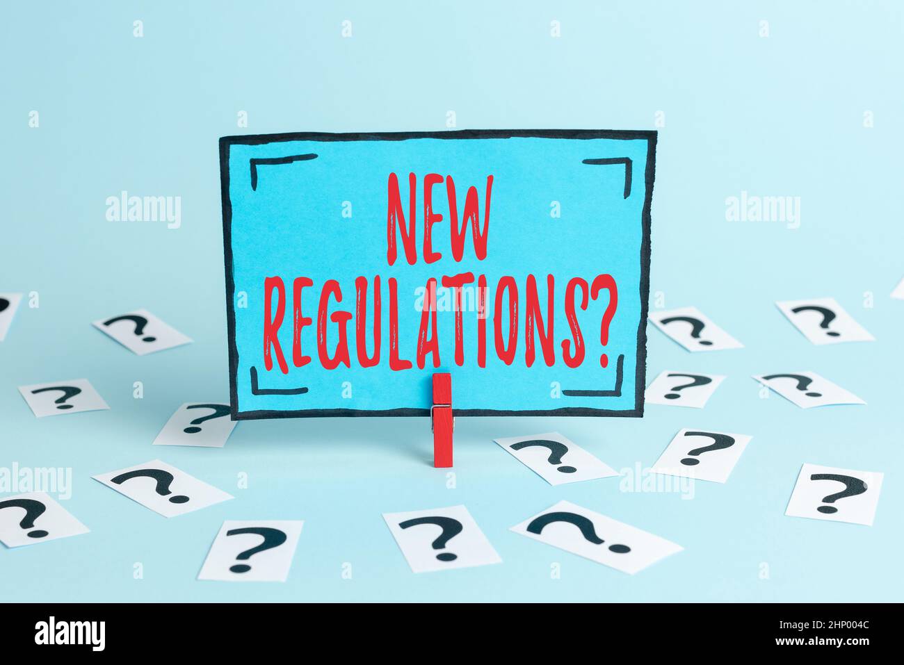 Visualizzazione concettuale nuovi regolamenti domanda, Business idea regole fatto ordine governo controllo modo qualcosa è fatto Office Information Processing WOR Foto Stock