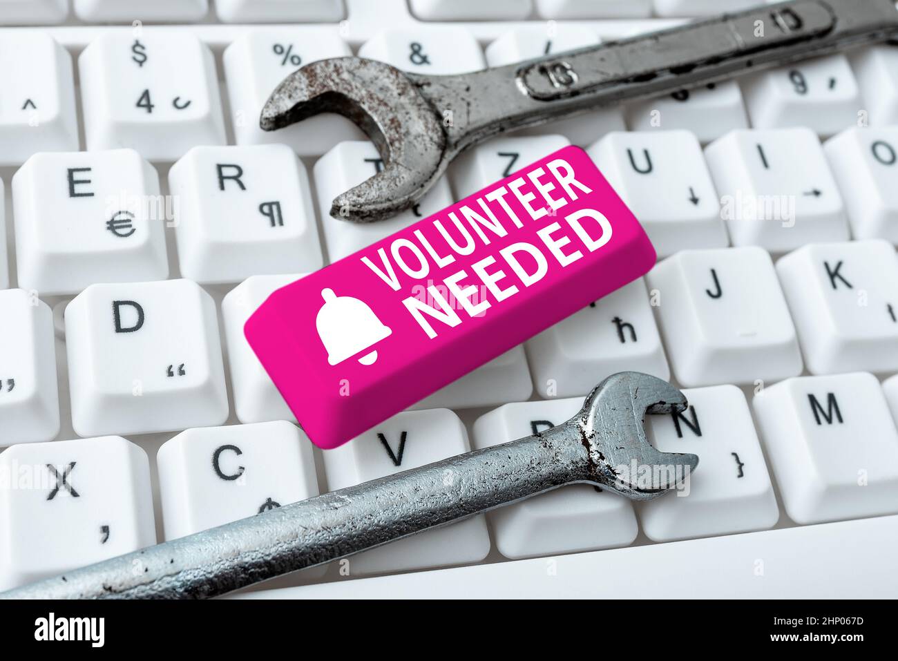 Segno che mostra Volontario necessario, Foto concettuale che chiede a persona di lavorare per l'organizzazione senza essere pagato creazione di nuovo programma di elaborazione testi, Fix Foto Stock