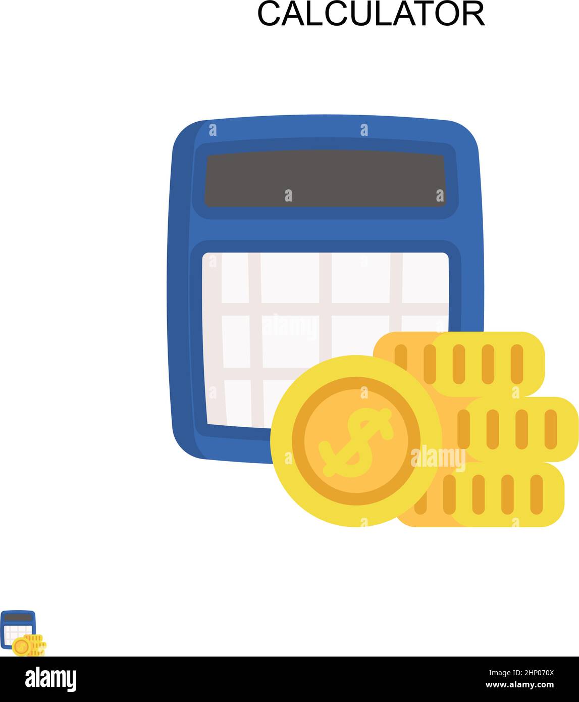 Calcolatrice semplice icona vettoriale. Modello di disegno del simbolo di illustrazione per l'elemento dell'interfaccia utente mobile Web. Illustrazione Vettoriale