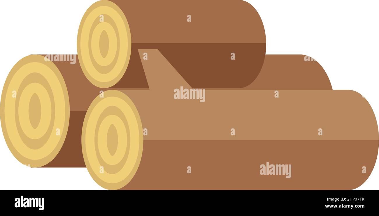 Icona del mazzo di legno. Cumulo di tronchi di legno. Pila di legno Illustrazione Vettoriale