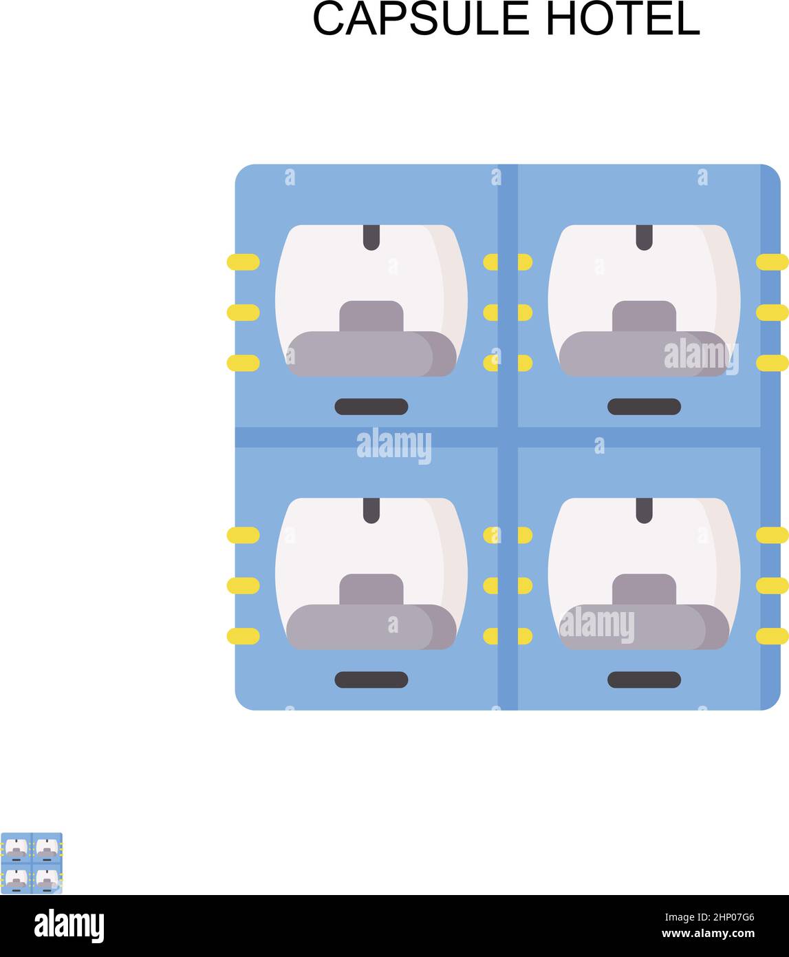 Capsule hotel semplice vettore icona. Modello di disegno del simbolo di illustrazione per l'elemento dell'interfaccia utente mobile Web. Illustrazione Vettoriale Capsule hotel semplice vettore icona. Modello di disegno del simbolo di illustrazione per l'elemento dell'interfaccia utente mobile Web. Illustrazione Vettoriale