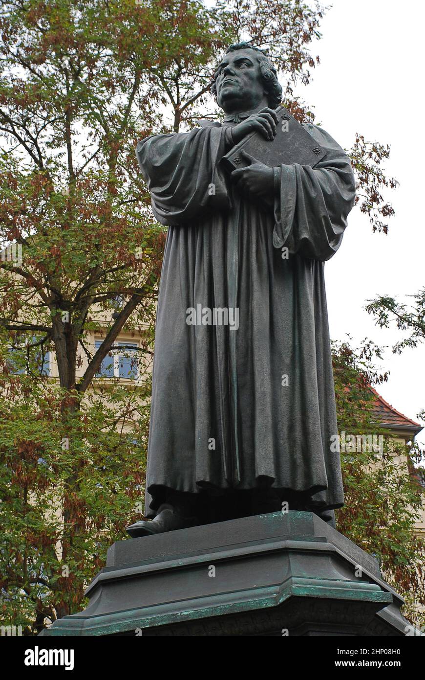 Monumento Lutero a Eisenach, in Germania, a Karlsplatz Foto Stock