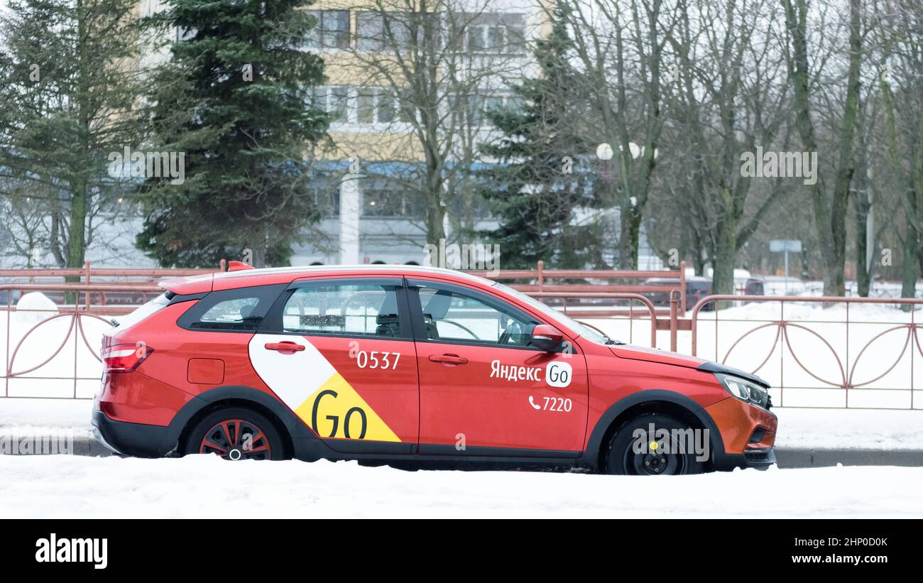 Yandex.Go. Taxi Yandex auto Foto Stock