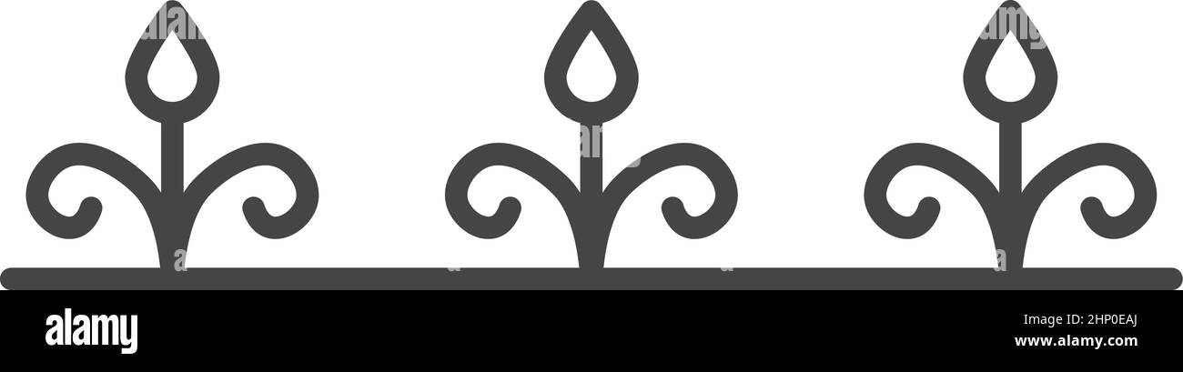 Bordo decorativo vintage in stile forgiato in metallo Illustrazione Vettoriale