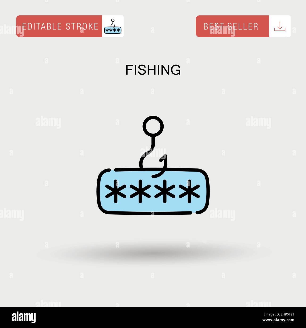 Pesca semplice icona vettoriale. Illustrazione Vettoriale