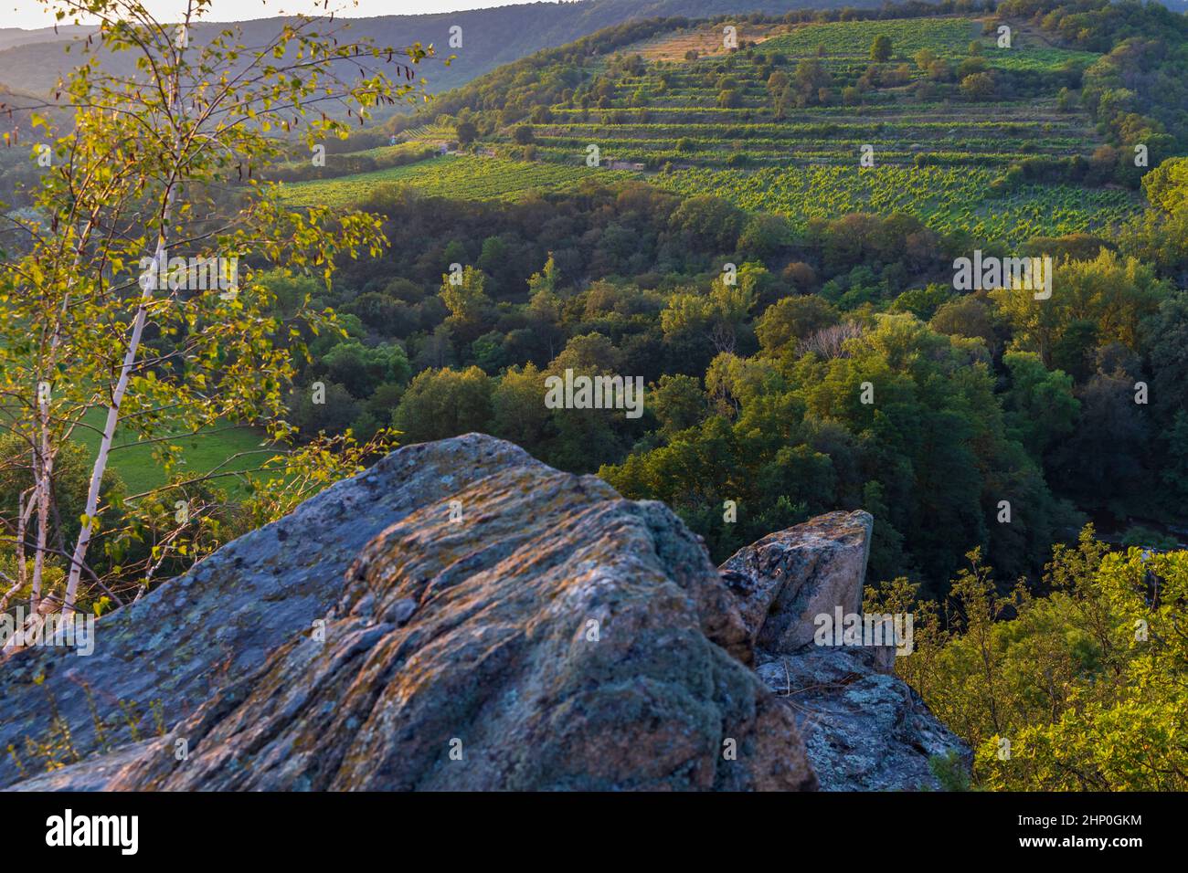 Punto di vista Nine Mills vicino a Hnanice, Moravia meridionale, Repubblica Ceca Foto Stock