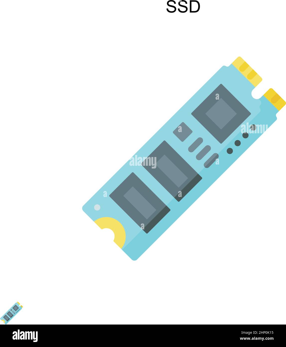 Icona vettore semplice SSD. Modello di disegno del simbolo di illustrazione per l'elemento dell'interfaccia utente mobile Web. Illustrazione Vettoriale