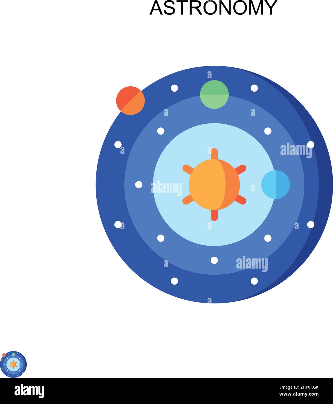 Astronomia semplice icona vettoriale. Modello di disegno del simbolo di illustrazione per l'elemento dell'interfaccia utente mobile Web. Illustrazione Vettoriale