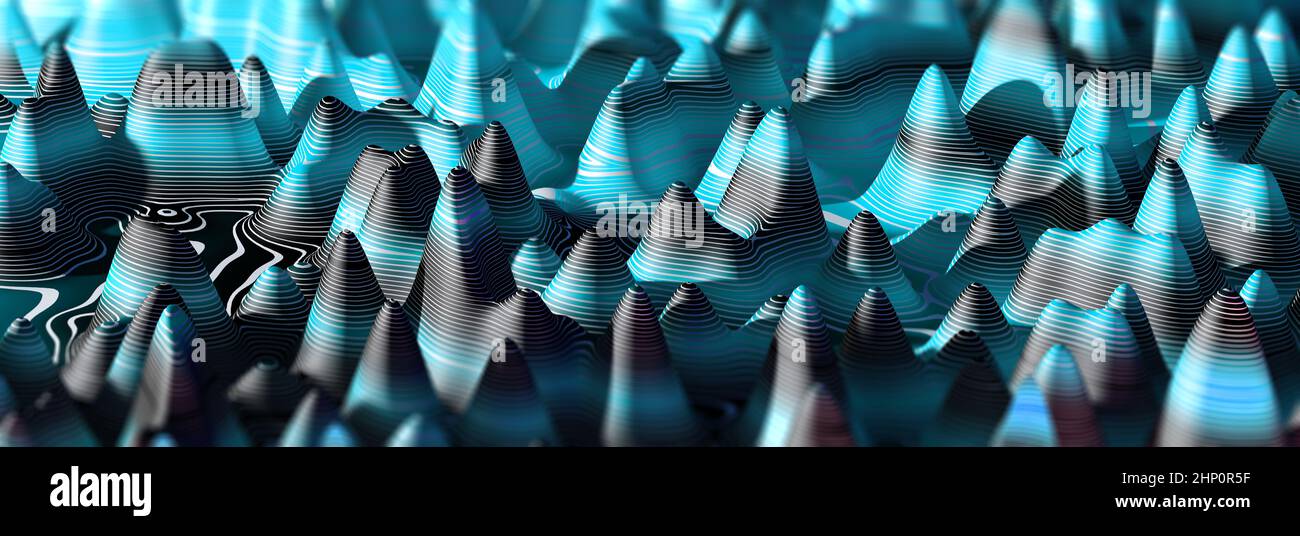 Linee colorate e forme astratte design.Abstract backgroud.3D illustrazione. Foto Stock