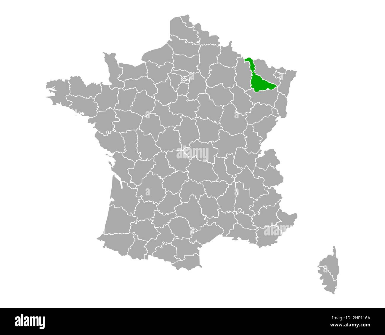 Meurthe-et-Moselle sulla mappa di Francia Foto Stock