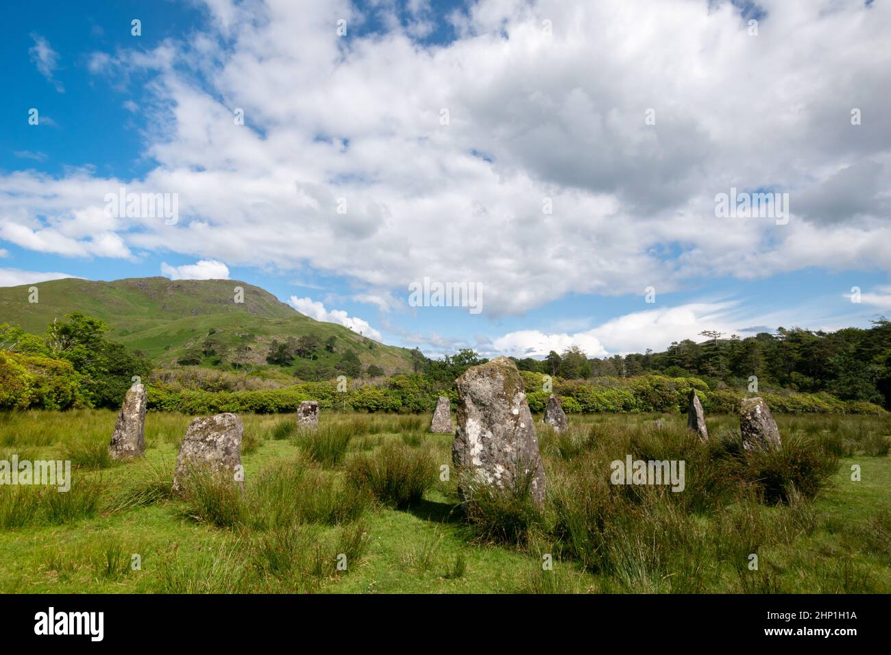 Lochbuie Standing Stones sull'Isola di Mull, Scozia Foto Stock
