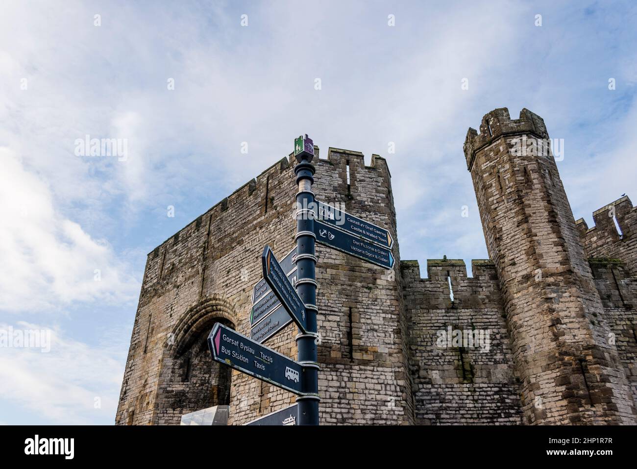 Vista del Castello, Cahernacon, Gwynedd, Galles Foto Stock