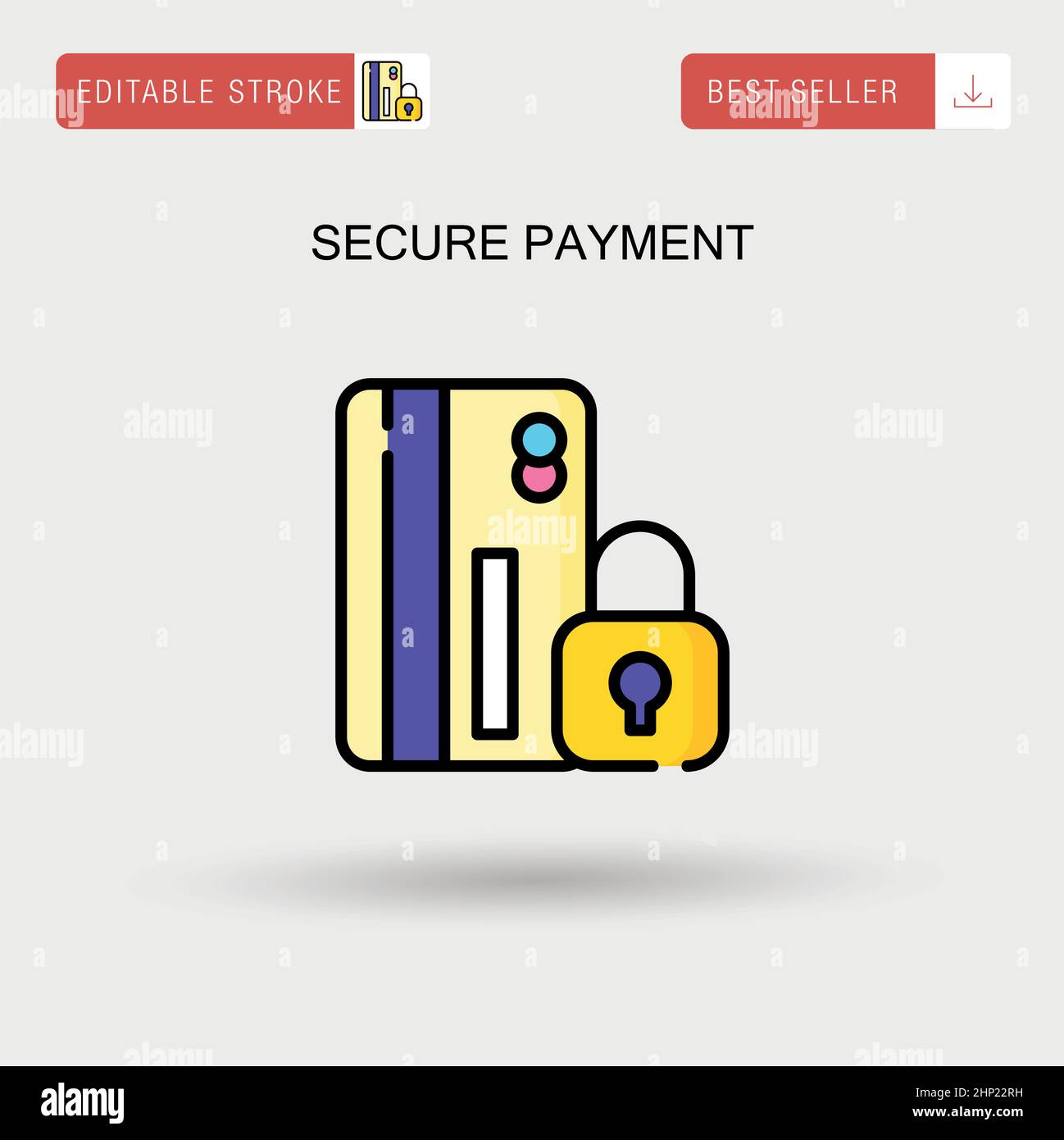 Icona vettore semplice pagamento sicuro. Illustrazione Vettoriale