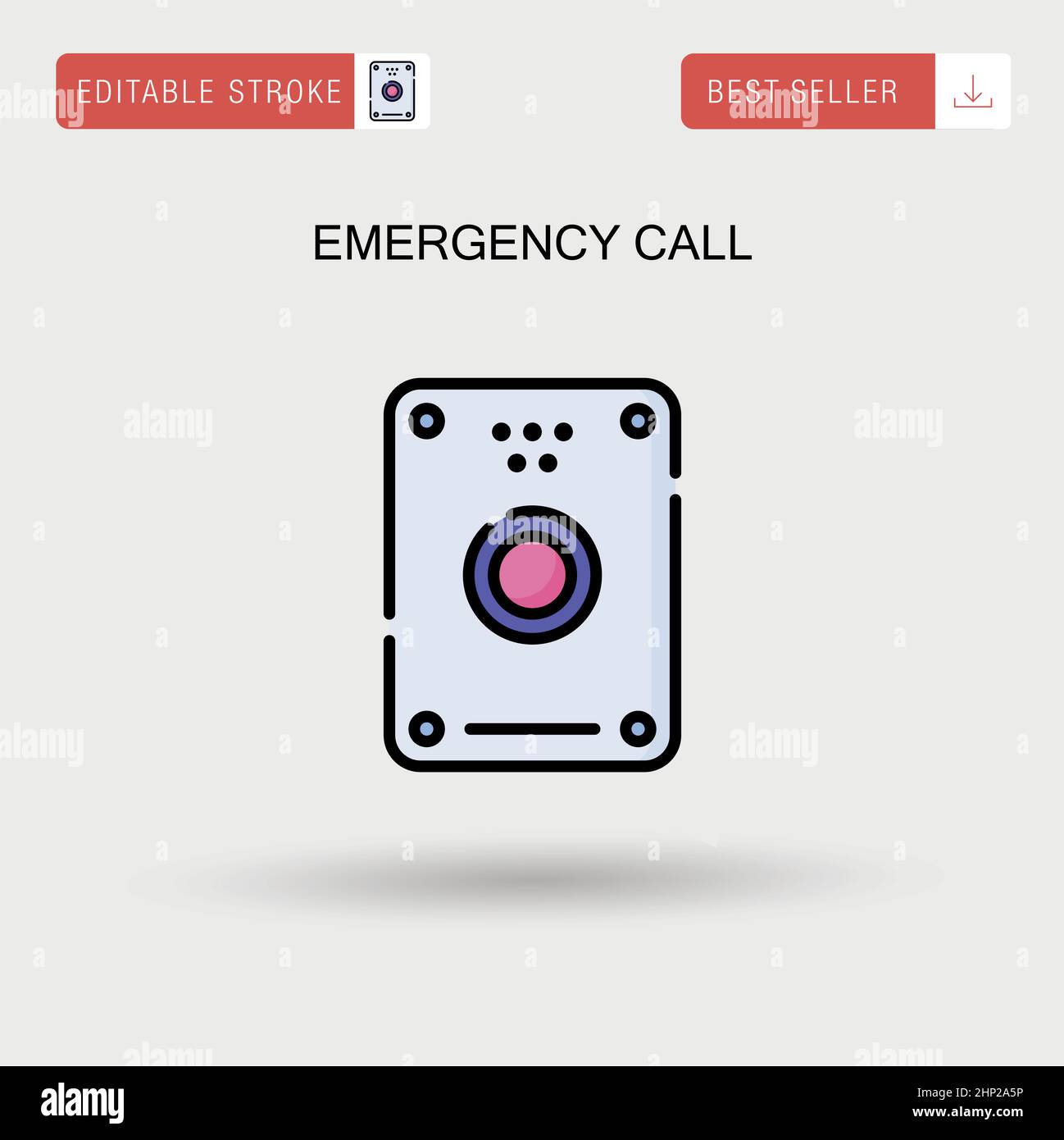 Icona vettore semplice chiamata di emergenza. Illustrazione Vettoriale