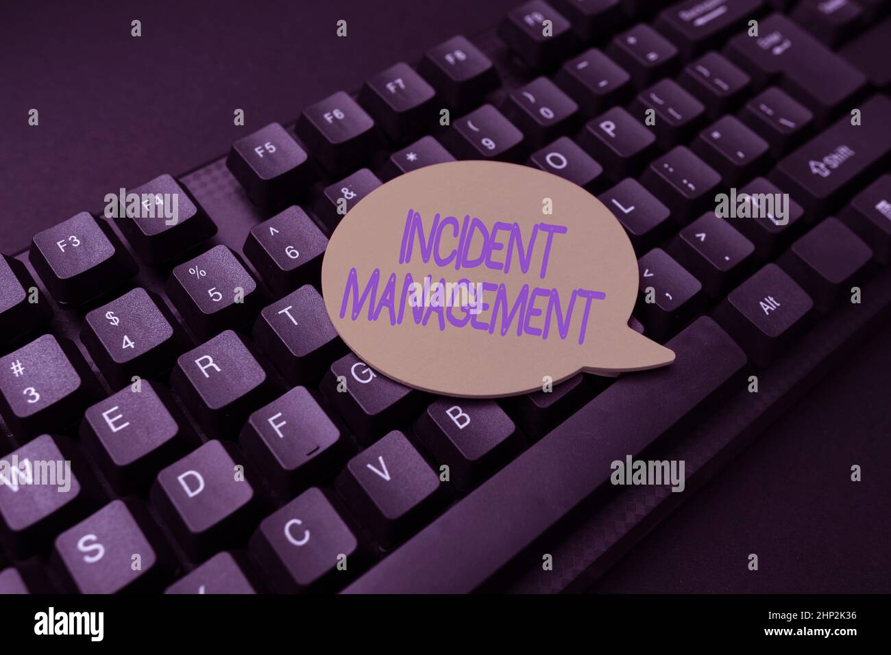 Scrittura visualizzazione del testo Incident Management, Business Approach Process to Return Service to Normal Correct Hazards Programmer Creating New Software, C Foto Stock