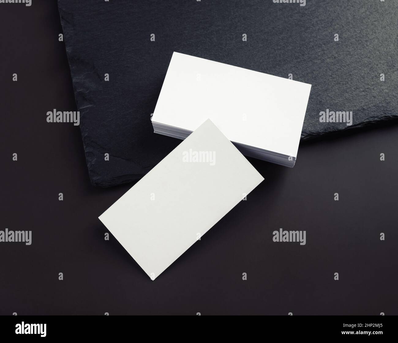 Foto di biglietti da visita vuoti. Modello per ID. Foto Stock