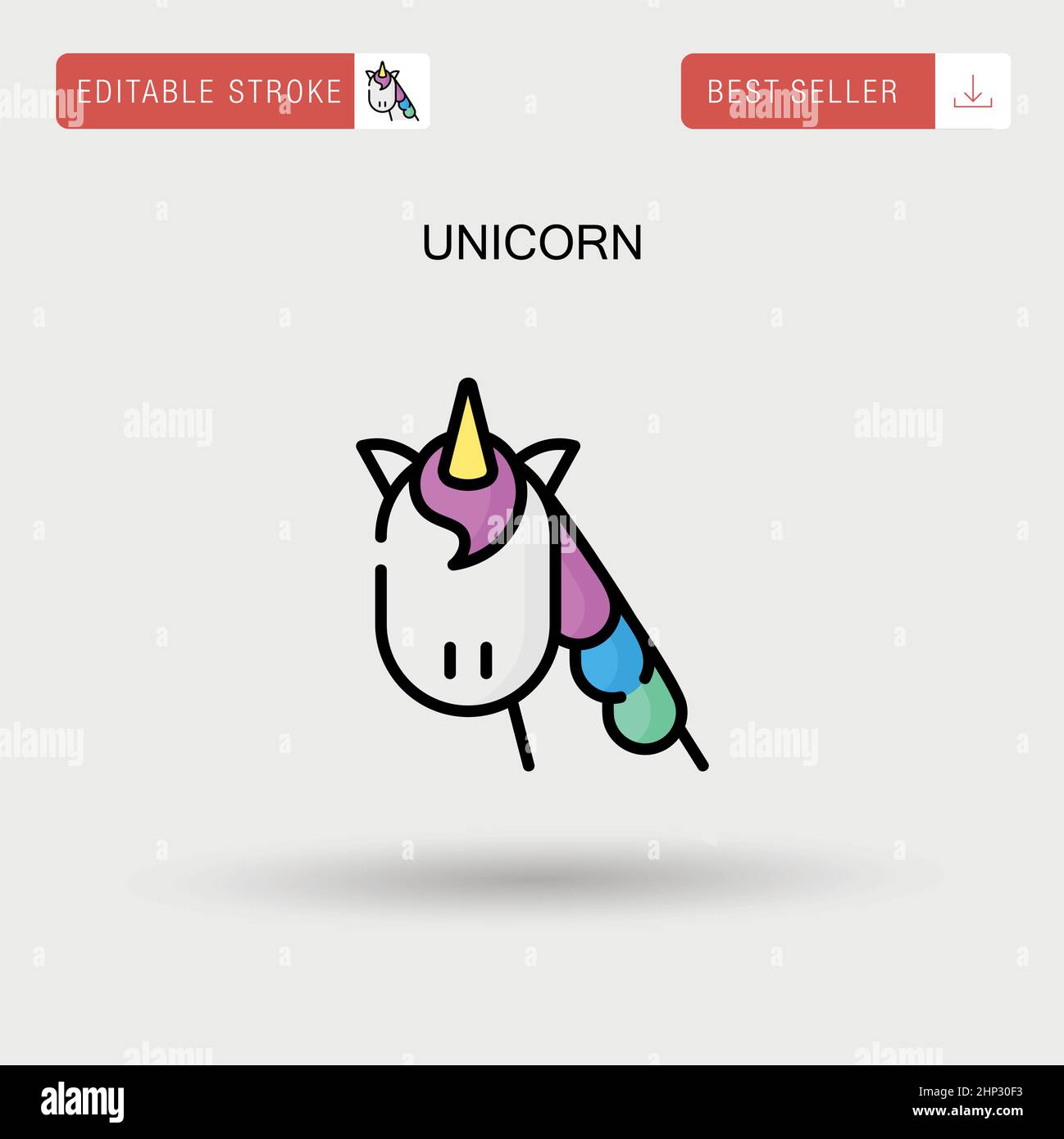 Icona vettore semplice Unicorn. Illustrazione Vettoriale