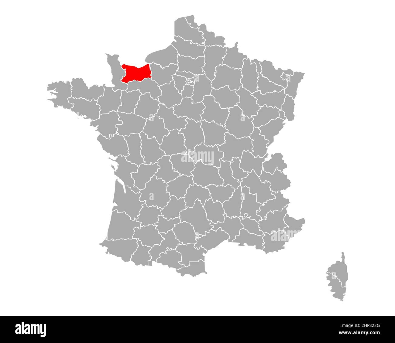 Calvados sulla mappa di Francia Foto Stock