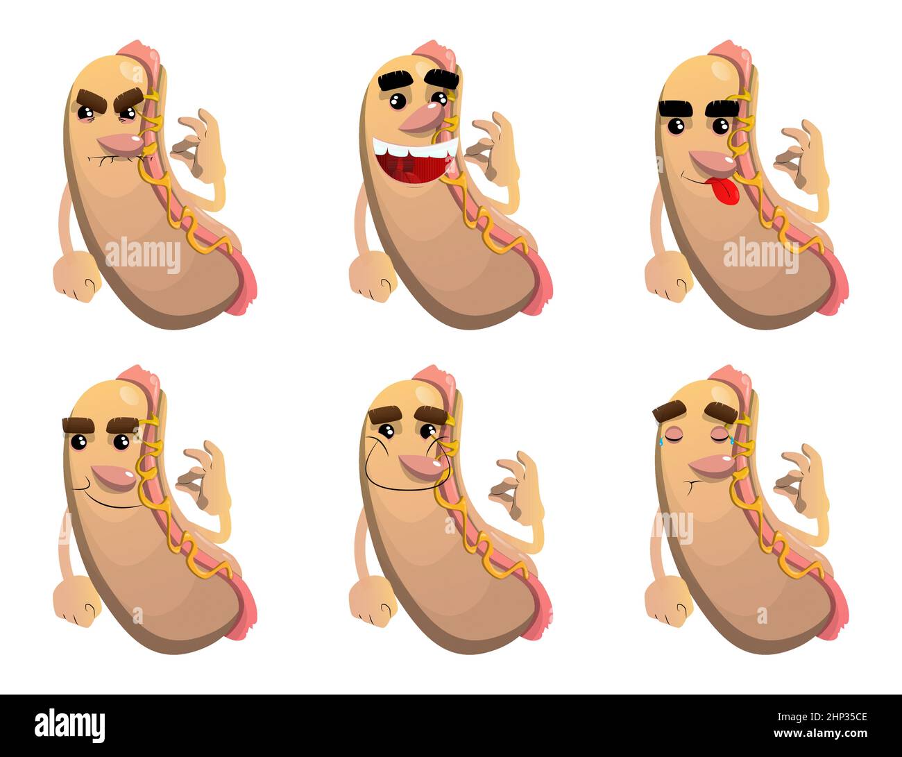 Hot Dog con il cartello ok. Illustrazione Vettoriale