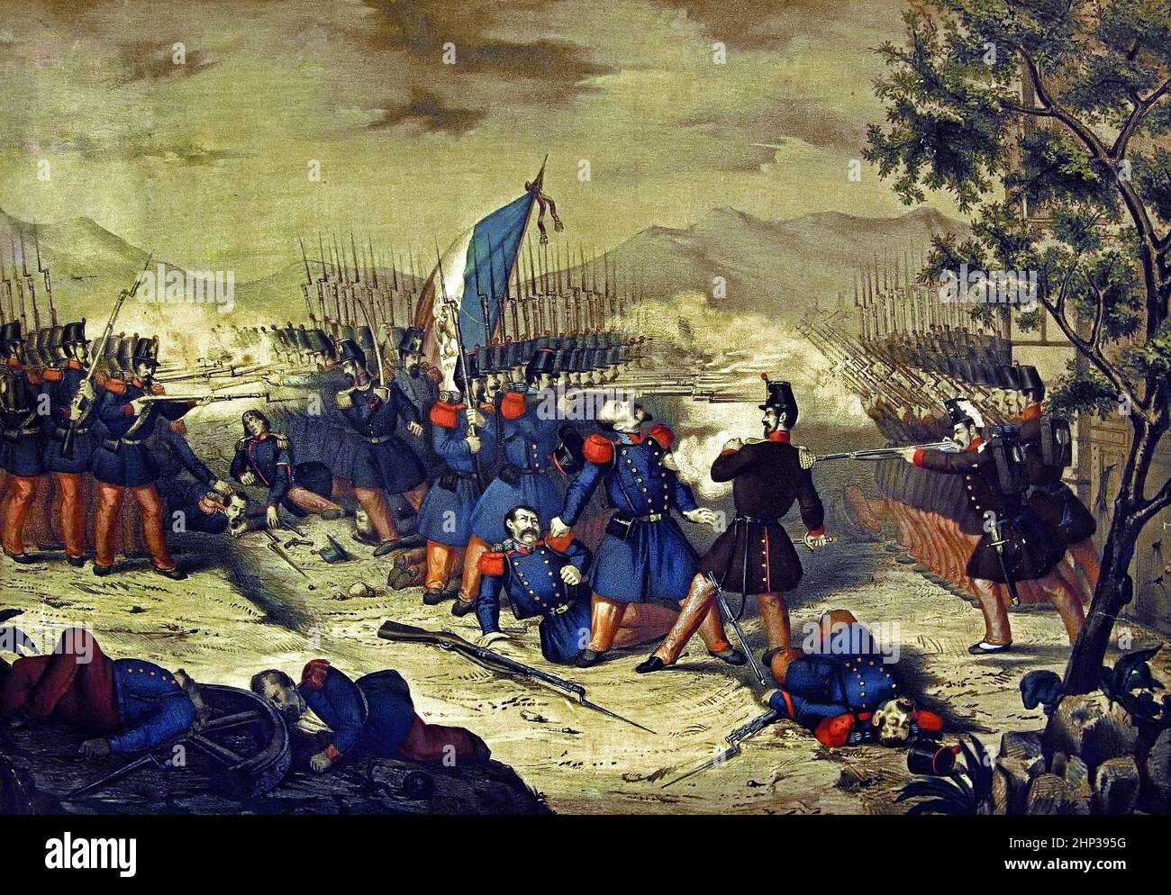 Lotta ai Parioli 15 giugno 1849 insurrezione italiana e Repubblica Romana 15th 1848 novembre - 3rd 1849 luglio ( unificazione e creazione del Regno d'Italia.) Foto Stock