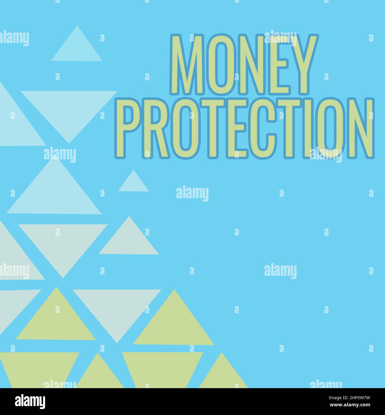 Segno di scrittura a mano Money Protection, Word for protegge il locatario denaro paga al proprietario linea sfondi illustrati con varie forme e Co Foto Stock