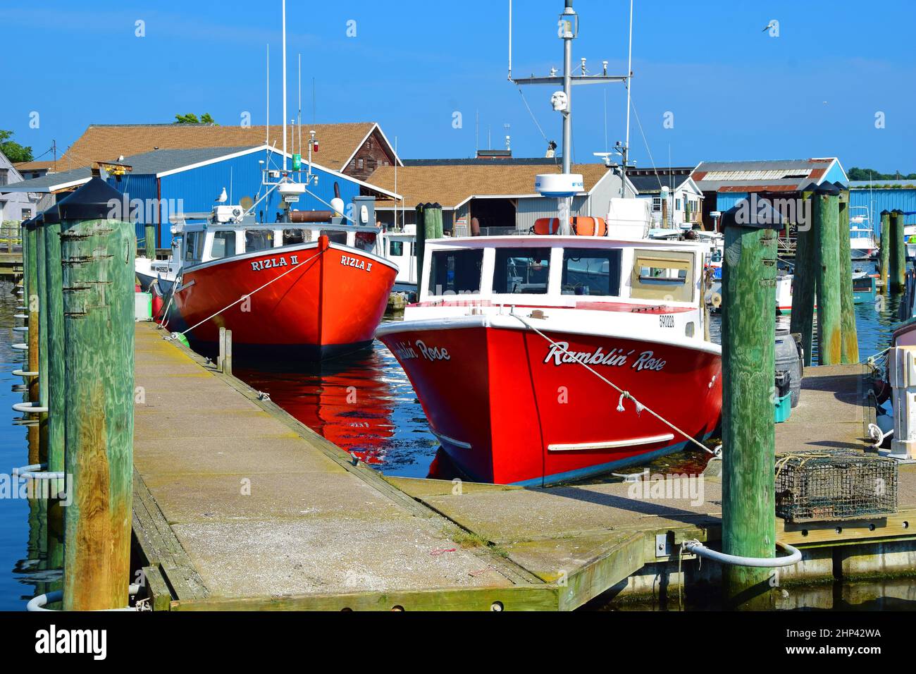 Barche da pesca a Gloucester, Massachusetts Foto Stock