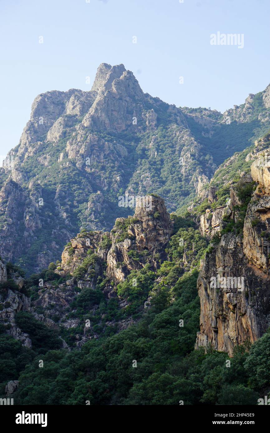 Montagnes autour des Gorges d'Héric dans le département de l'Hérault en Francia Foto Stock