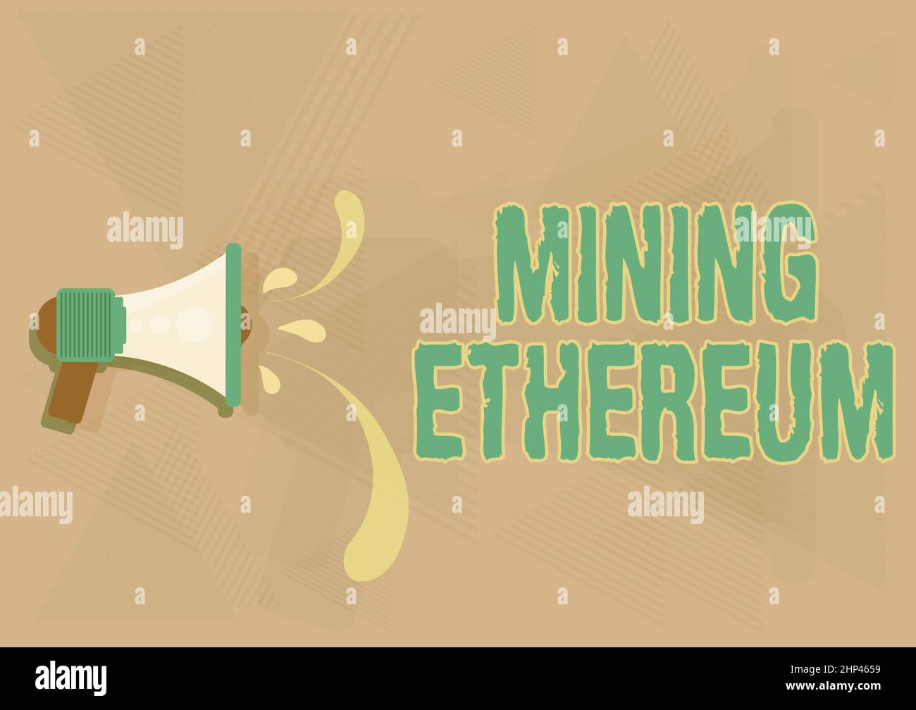 Visualizzazione concettuale Mining Ethereum, Internet Concept il processo  di aumentare il volume di etere in circolazione Illustrazione di Megaphone  gettando o Foto stock - Alamy