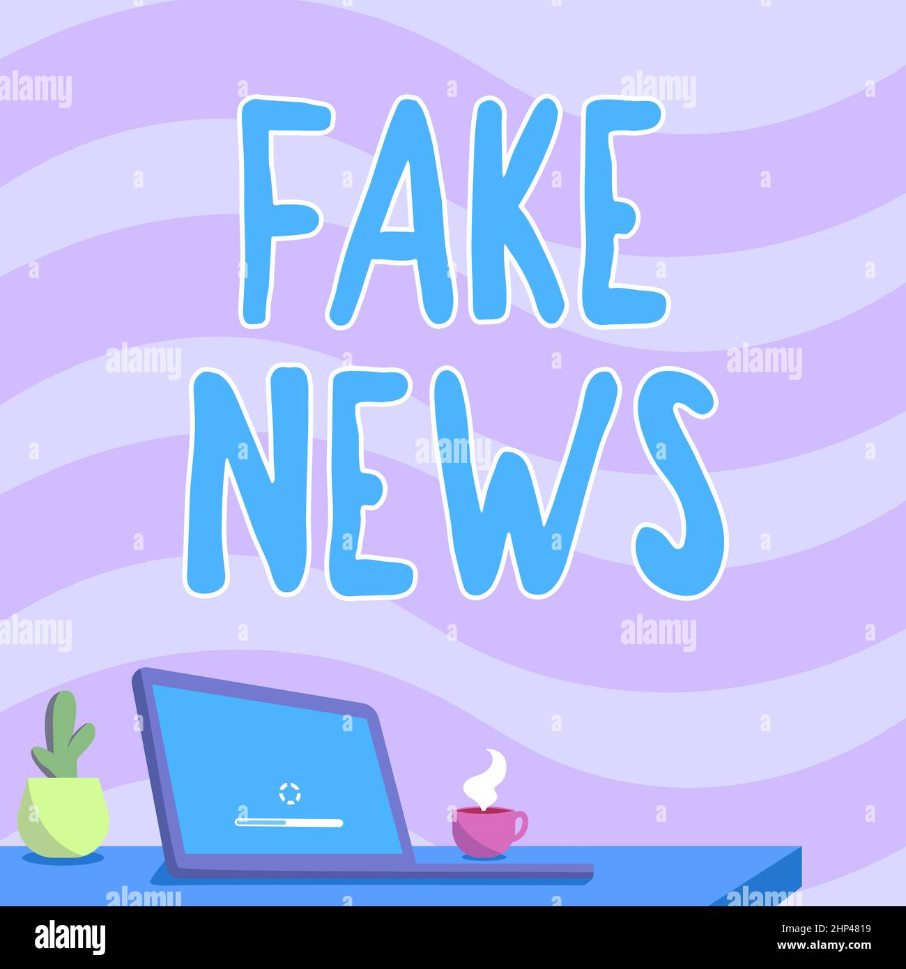 Testo della scrittura Fake News, Conceptual photo false informazioni pubblicano sotto il pretesto di essere autentiche news Office Desk Drawing with laptop Pen Hol Foto Stock