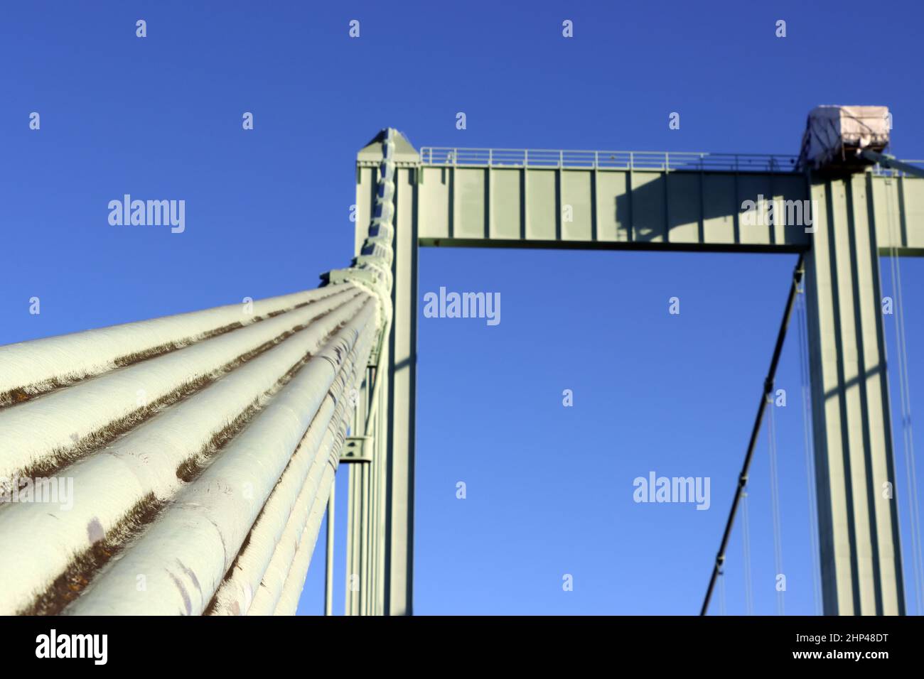 Autobahnbrücke Rodenkirchen über den Rhein, Nordrhein-Westfalen, Deutschland, Köln Foto Stock