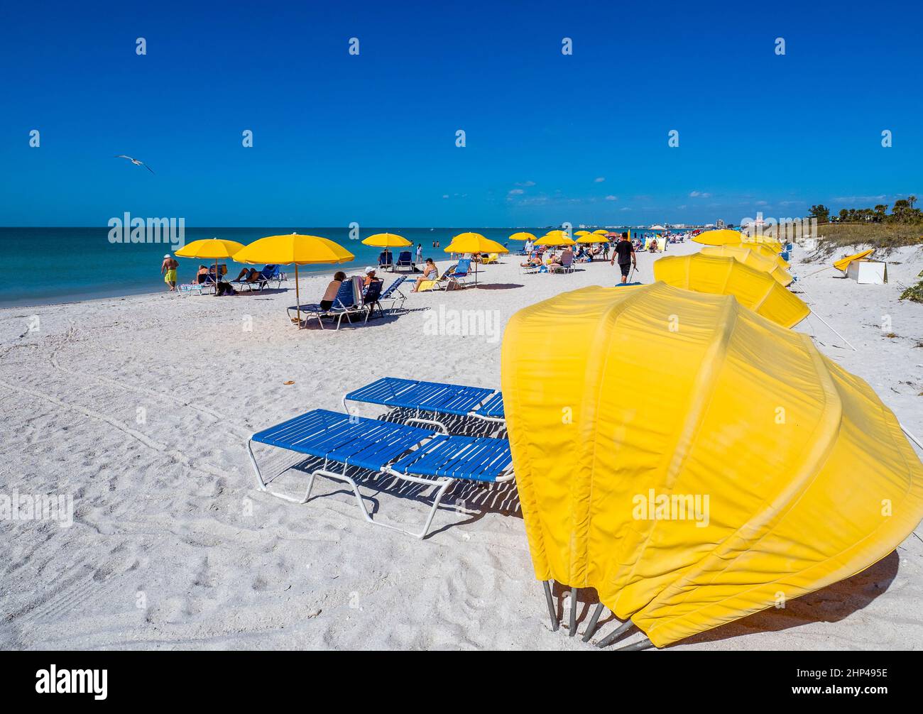 Beach at Pass-A- Grill alla punta più meridionale di St Pete Beach sul Golfo del Messico in Florida USA Foto Stock