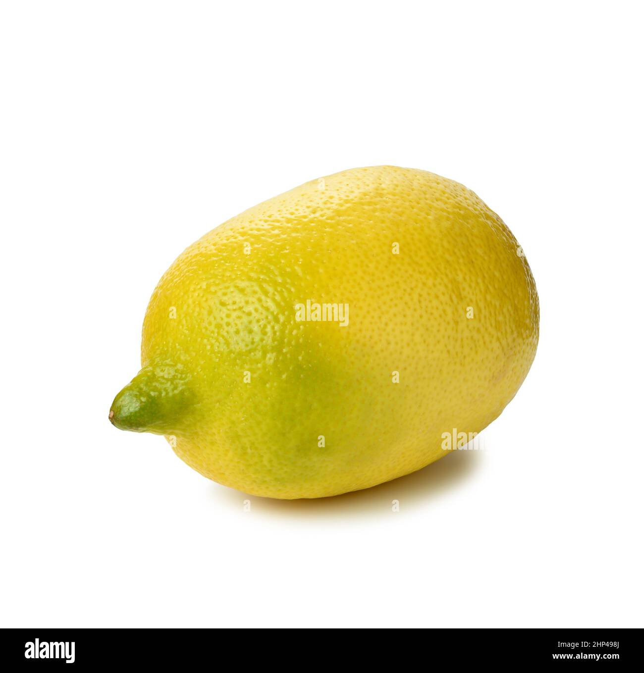 limone giallo rotondo isolato su sfondo bianco Foto Stock