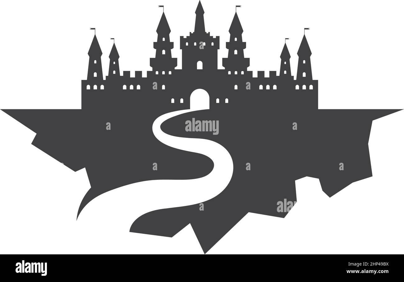disegno di illustrazione vettoriale dell'icona del castello Illustrazione Vettoriale