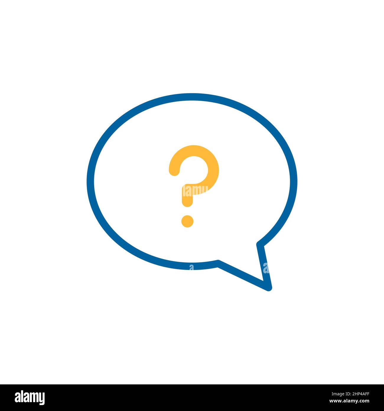 Fumetto vocale con icona piatta del punto interrogativo. Cartello e-commerce. Simbolo grafico per la progettazione del sito Web, il logo, l'app, l'interfaccia utente. Illustrazione vettoriale, EPS10. Foto Stock