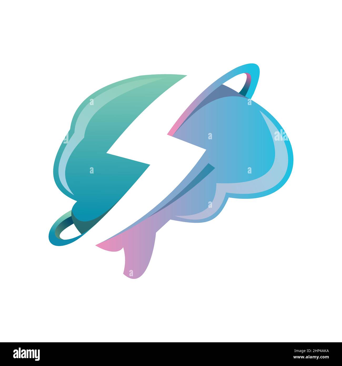 Cloud con logo Lightning Vector Illustrazione Vettoriale