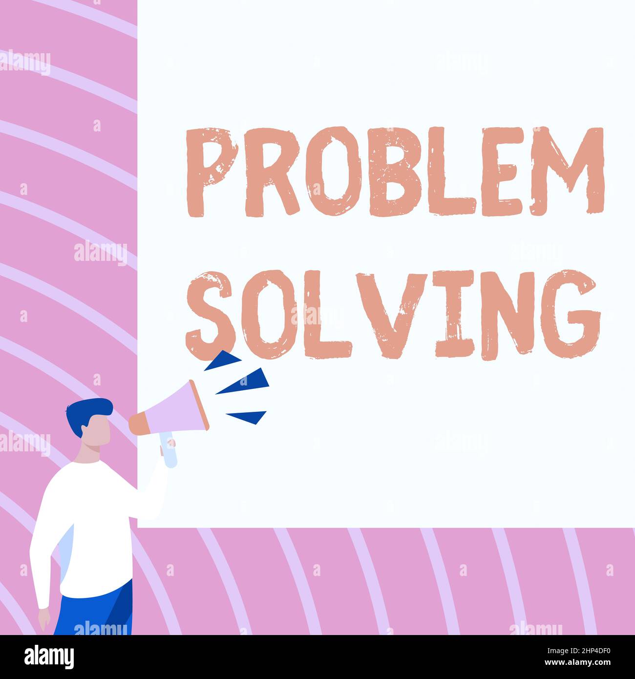 Ispirazione che mostra la soluzione dei problemi di segno, concetto di affari che ha una buona capacità di trovare una soluzione ad un imprenditore di disegno che parla Thro Foto Stock