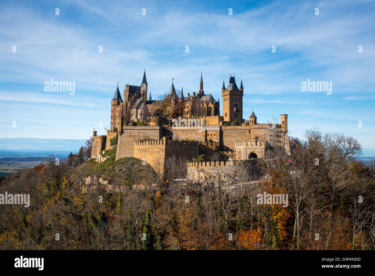 Burg Hohenzollern auf der schwäbischen Alb, Luftbild Foto Stock
