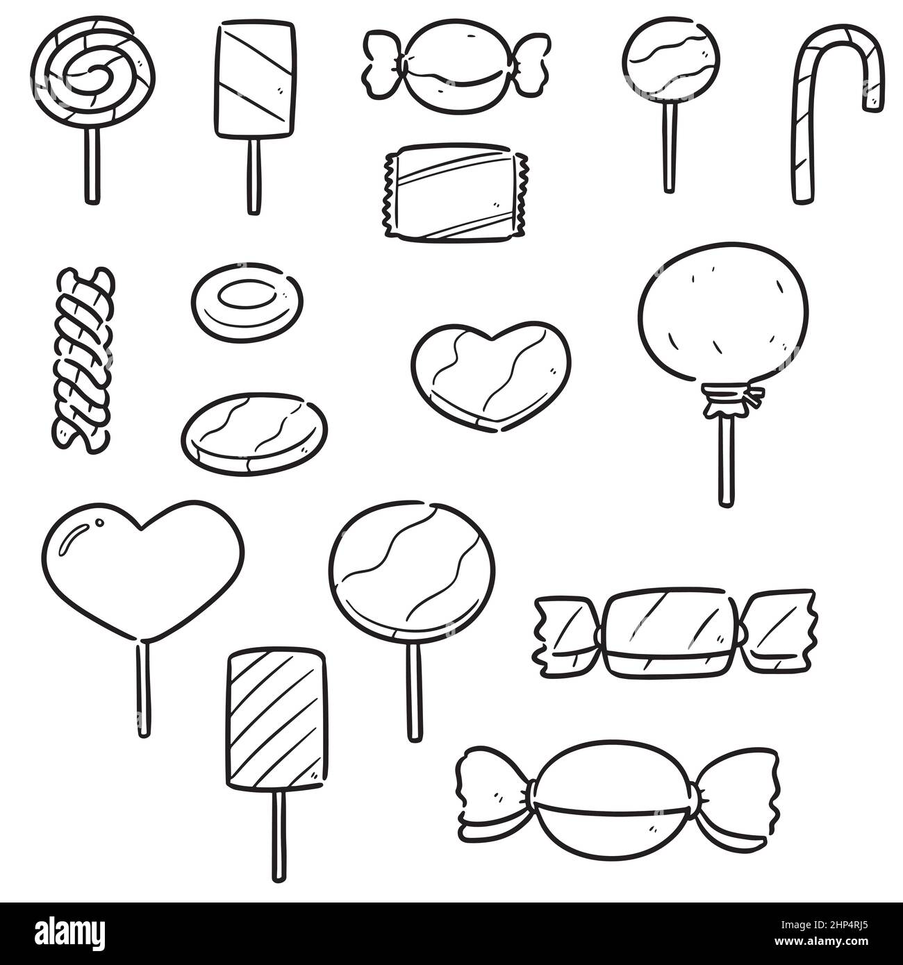Set di vettore di dolciumi e caramelle Illustrazione Vettoriale
